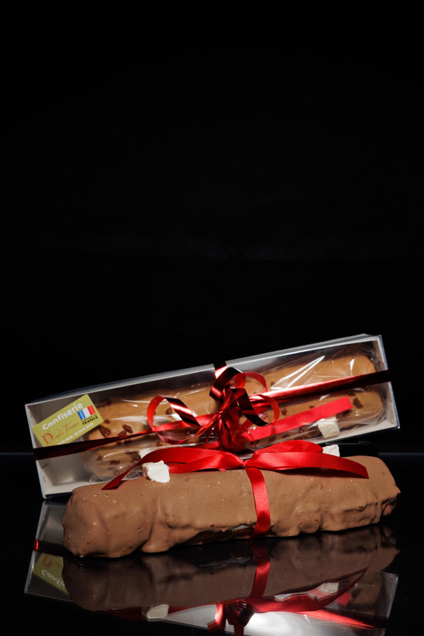 Buche de Noël 500 g nougat tendre au chocolat lait orange