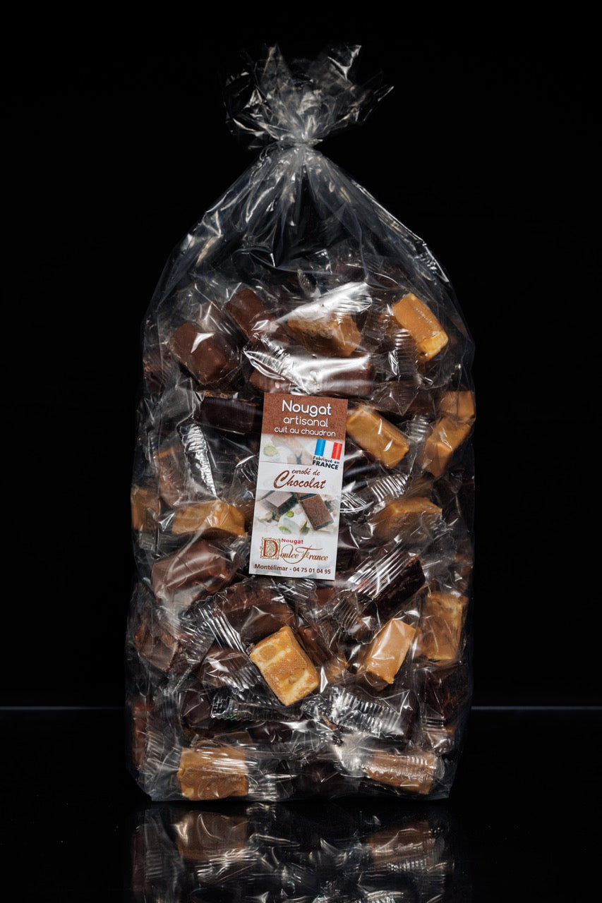 Sachet 2 Kg assortiment de Nougat de Montélimar au chocolat