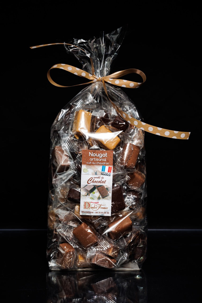Sachet 1 Kg assortiment de Nougat de Montélimar au chocolat