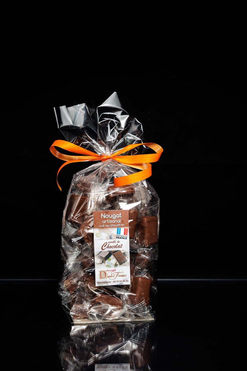 Sachet 400 g Nougat de Montélimar au chocolat à l'orange