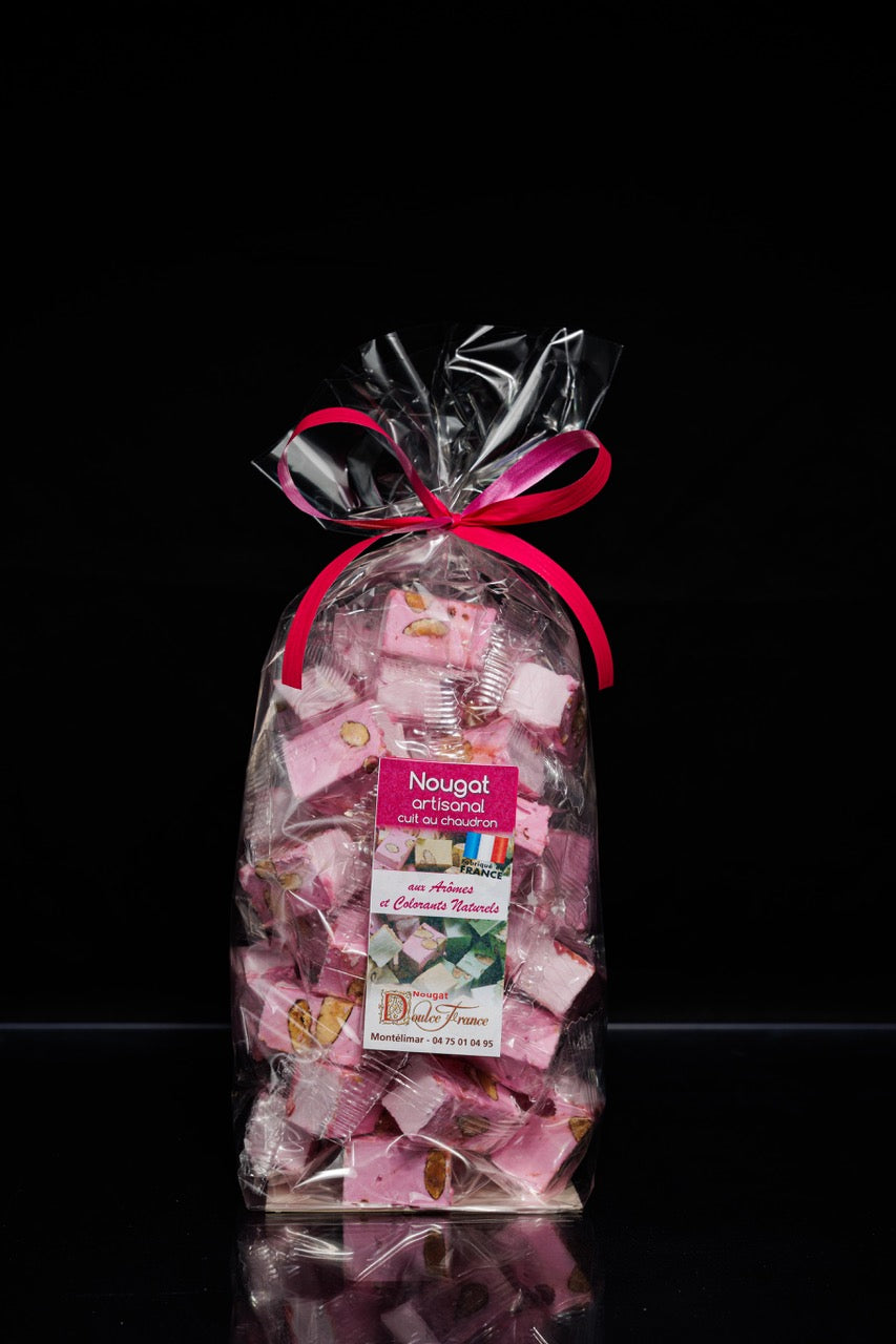 Sachet 400 g Nougat tendre artisanal à la framboise