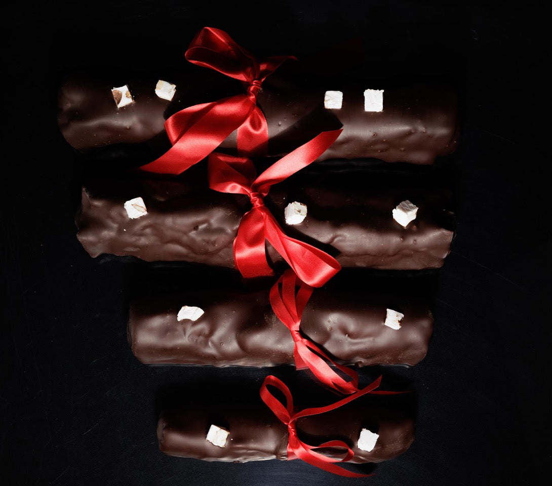 Buches de Noël nougat tendre au chocolat noir